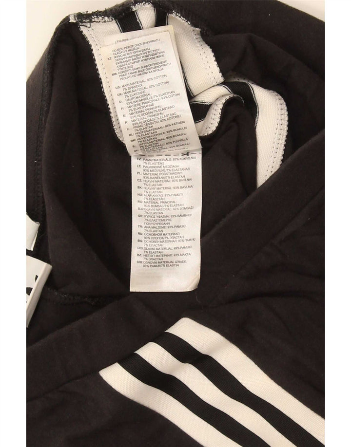 Leggings Adidas Femininas UK 10 Pequenas Algodão Preto