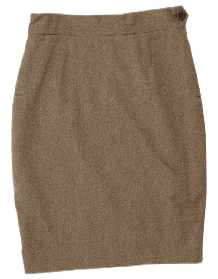 Conjunto de saia feminina MOSCHINO com 3 botões e 2 peças Reino Unido 12 médio W28 marrom clássico