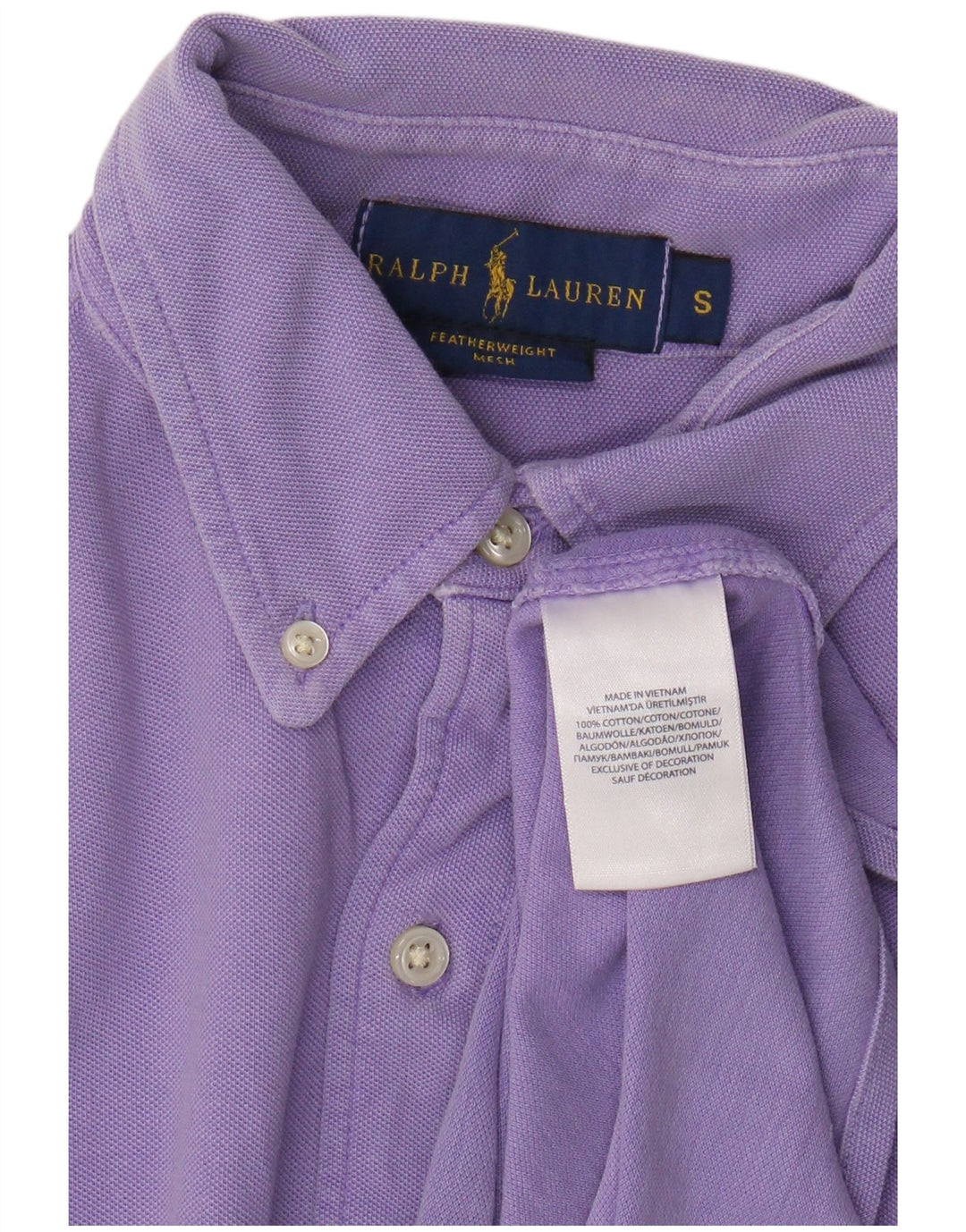 Ralph Lauren Camisa masculina pequena de algodão roxo