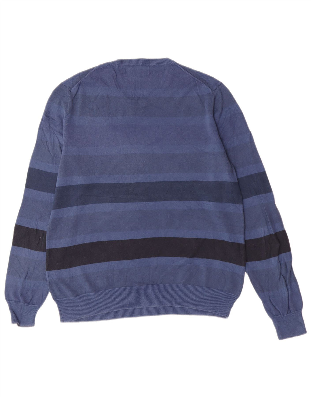 Suéter masculino Kappa com gola redonda e algodão listrado azul pequeno