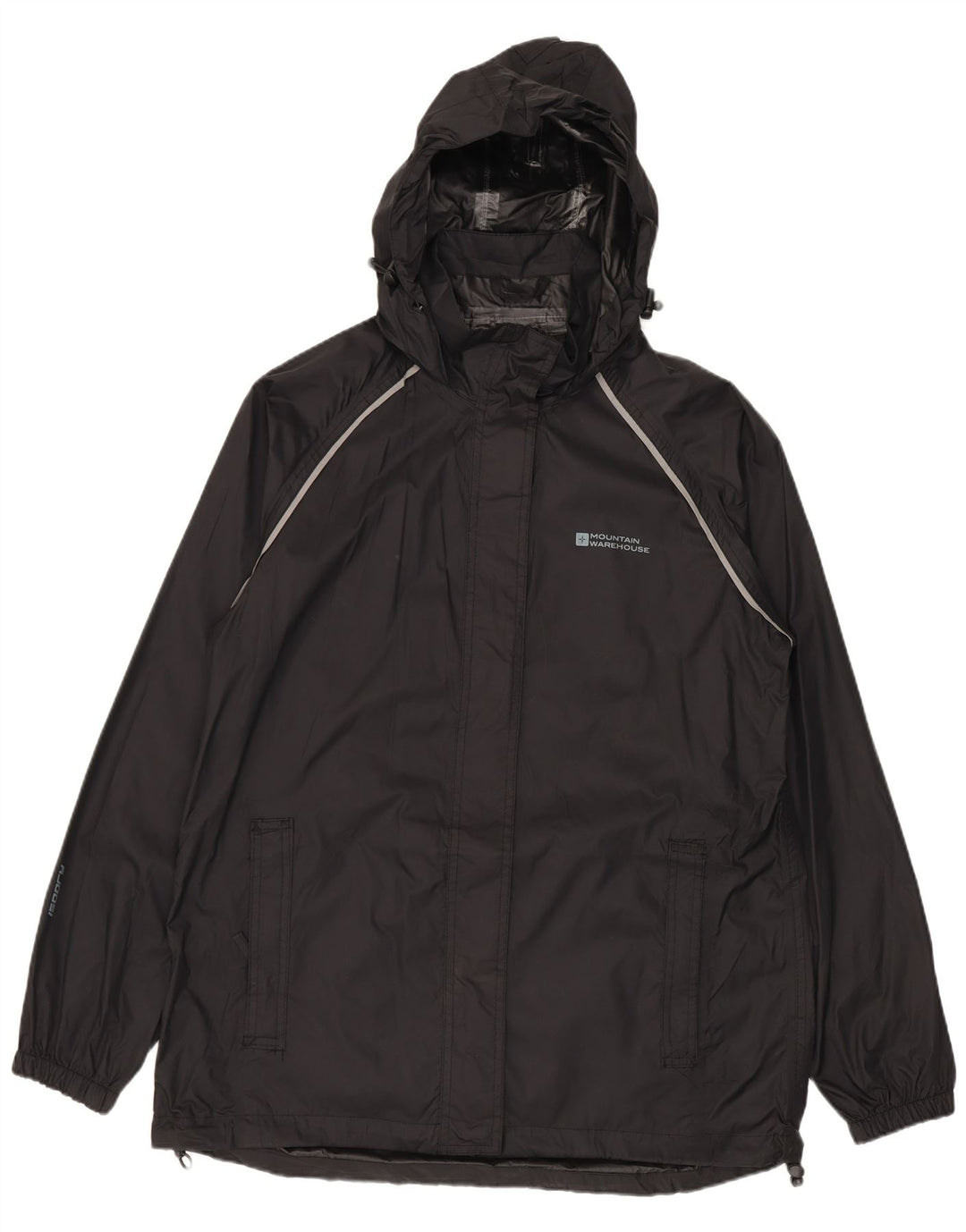 Jaqueta de chuva feminina com capuz Mountain Warehouse UK 12 nylon preto médio