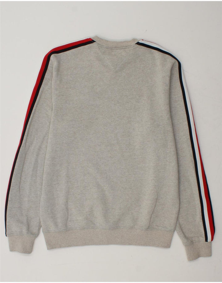 Suéter gráfico masculino TOMMY HILFIGER com bloco colorido cinza médio