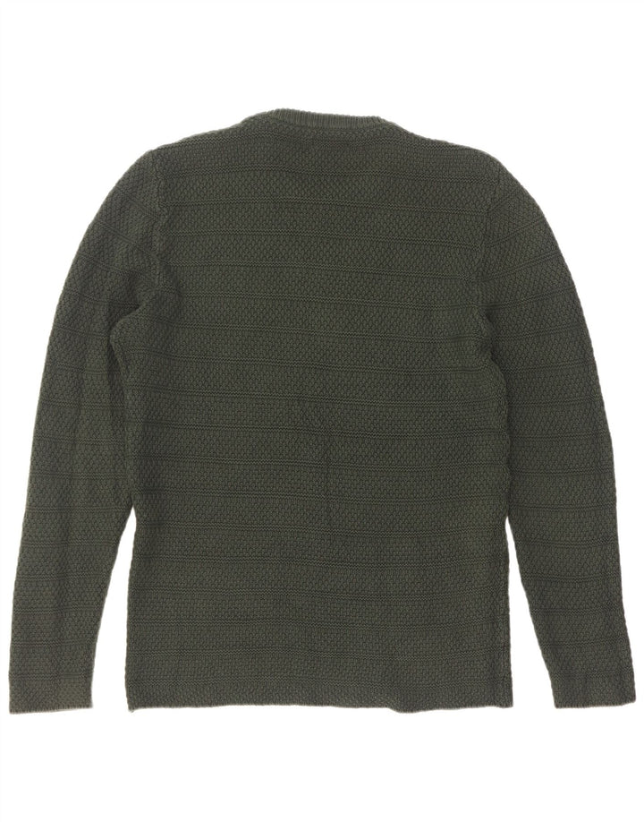 Zara Suéter masculino com gola redonda grande verde