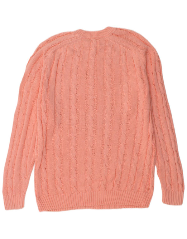 Suéter vintage masculino com gola redonda grande rosa