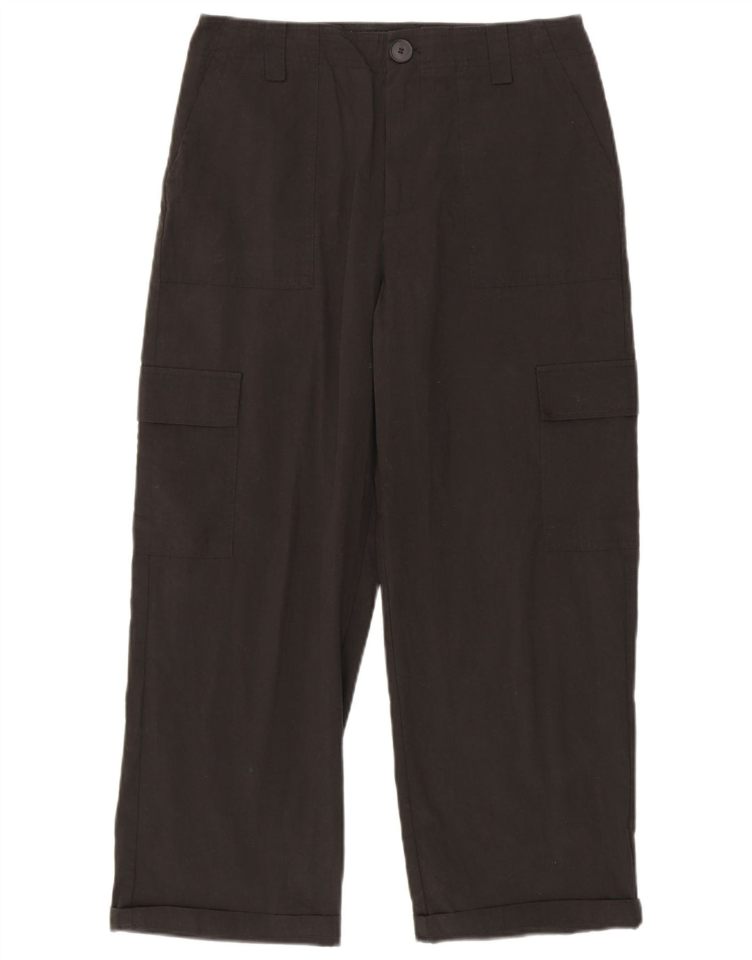 Calça cargo reta feminina Zara médio W28 L25 algodão preto