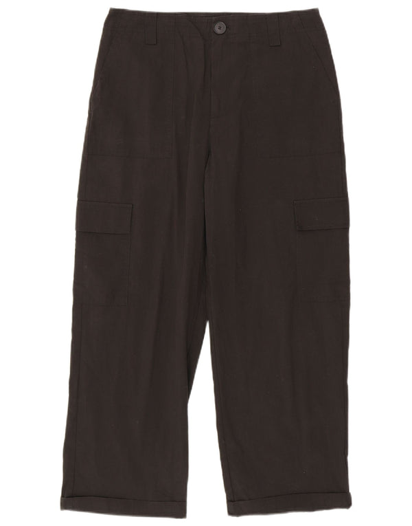 Calça cargo reta feminina Zara médio W28 L25 algodão preto