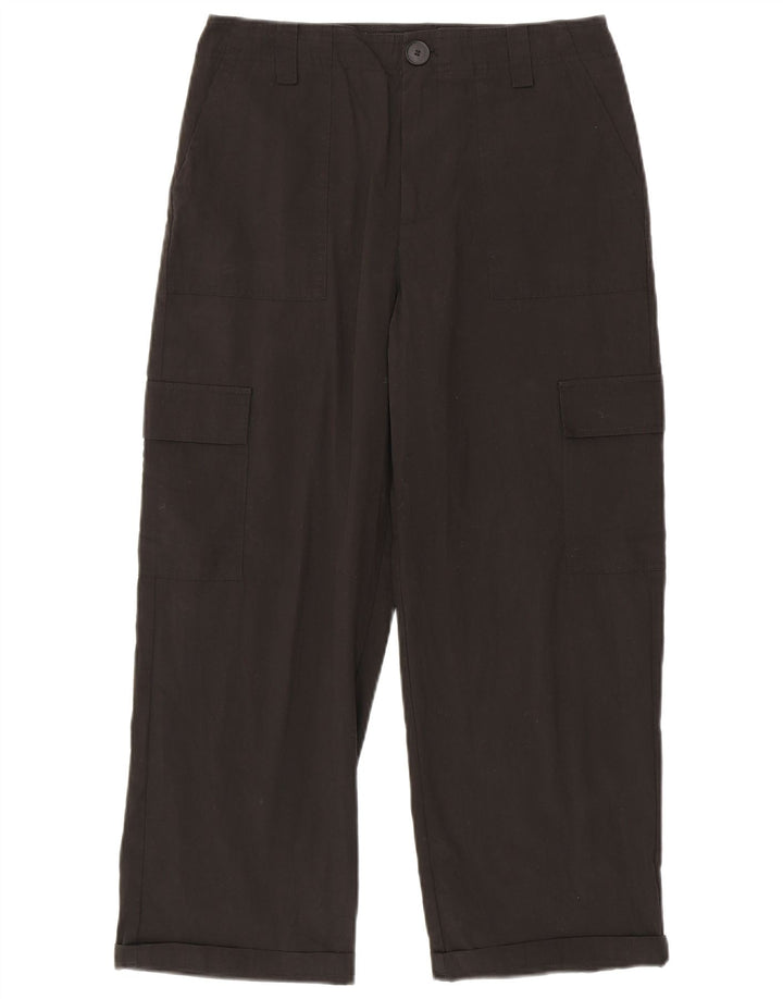 Calça cargo reta feminina Zara médio W28 L25 algodão preto