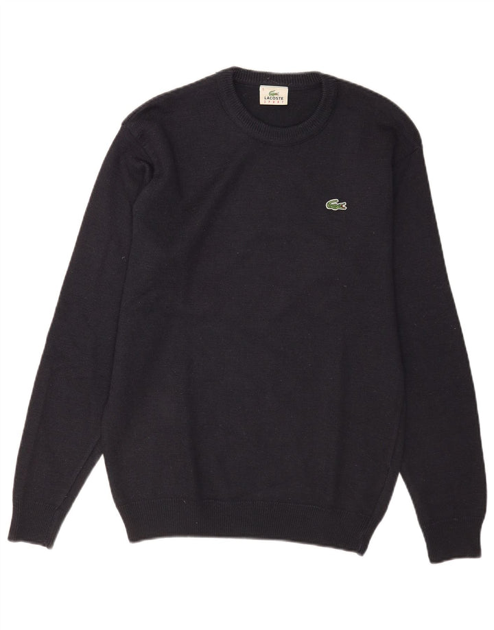 Suéter masculino Lacoste com gola redonda tamanho 5 grande lã azul marinho