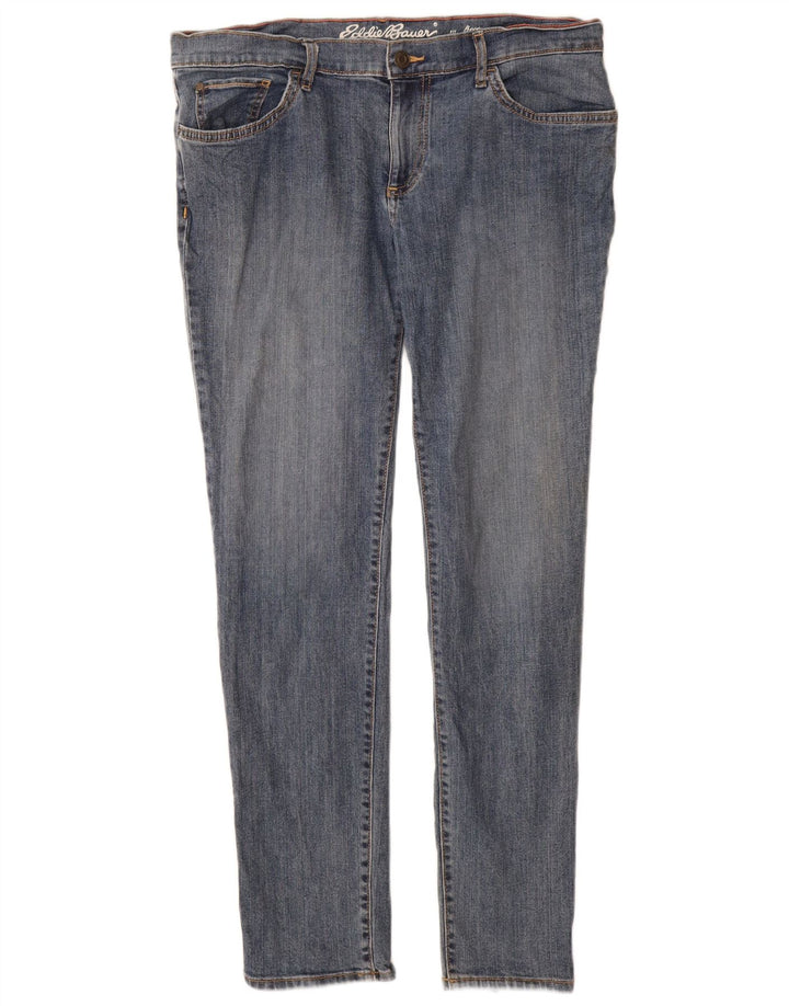 Eddie Bauer Jeans Slim Feminino US 10 Grande W32 L30 Azul Algodão