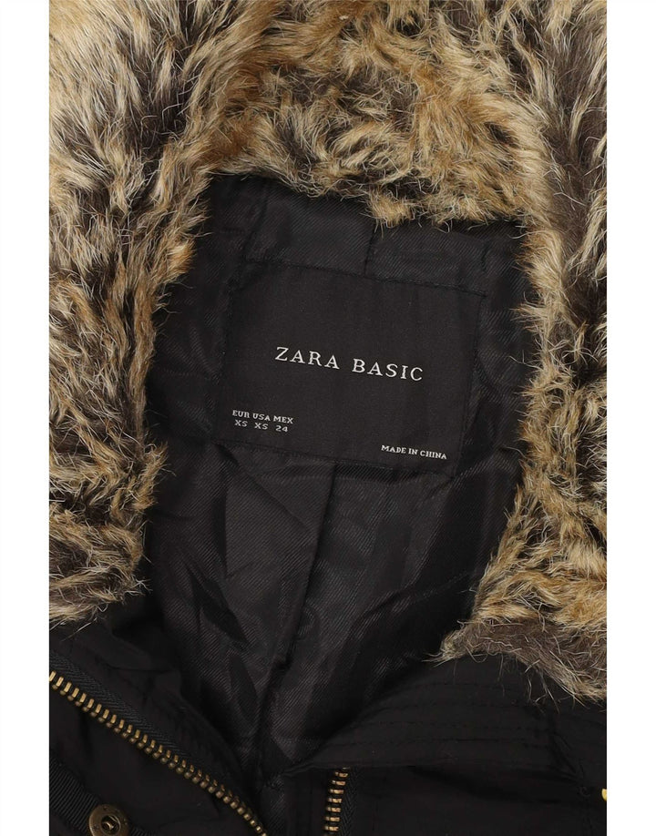 Sobretudo oversized feminino Zara UK 6 XS preto colorblock