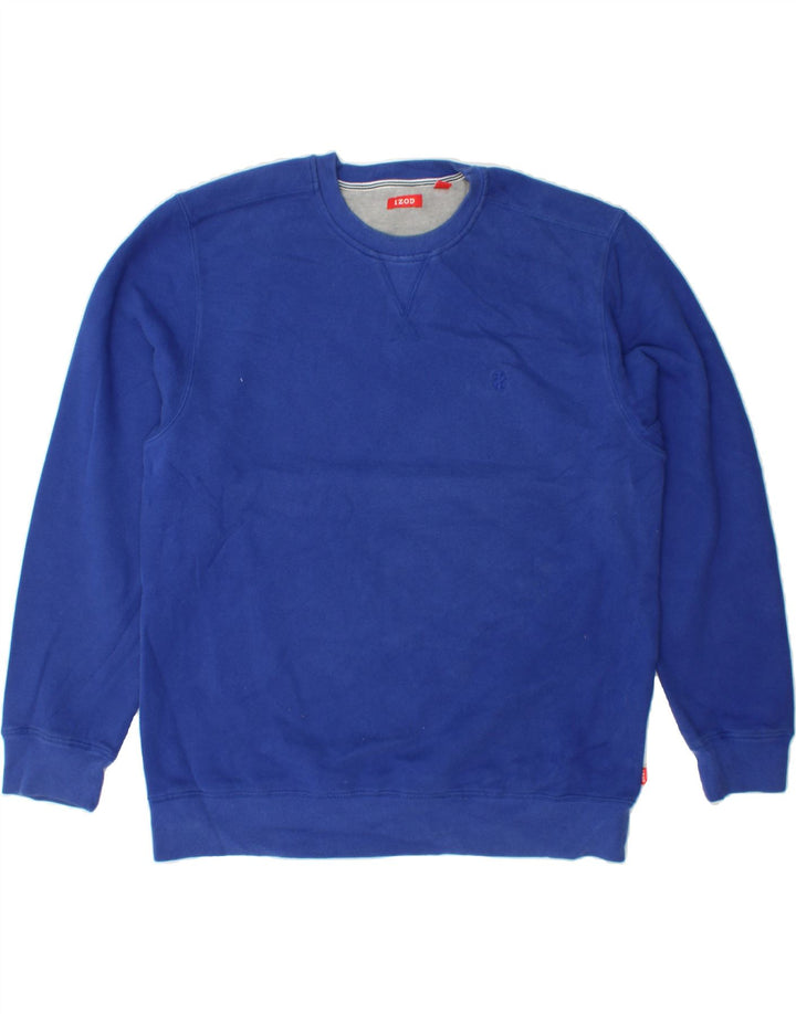 IZOD Mens Sweatshirt Jumper Large Blue Cotton Vintage Izod and Second-Hand Izod from Messina Hembry 