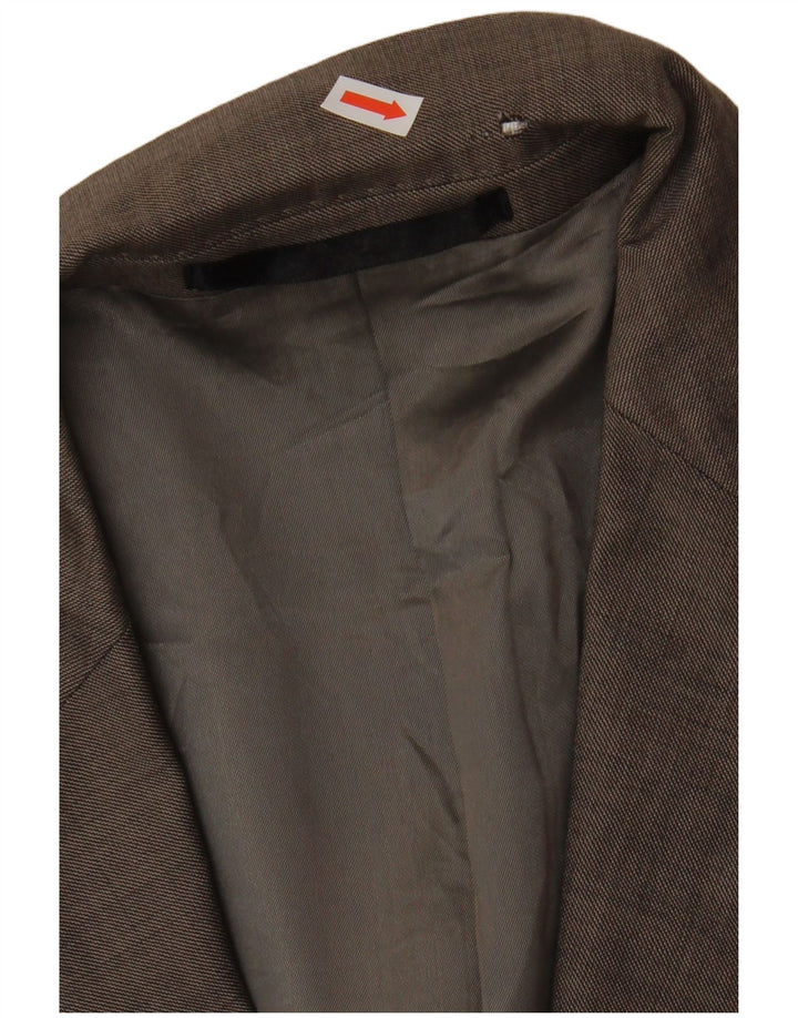 Jaqueta blazer masculina de 2 botões Marks & Spencer Reino Unido 40 marrom médio lã nova