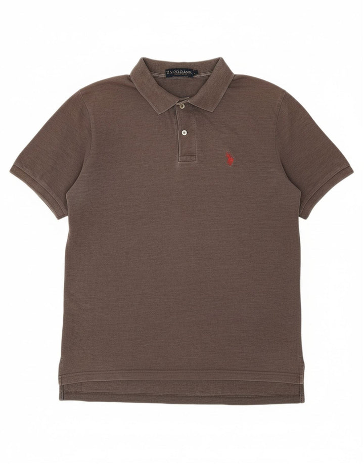 ASSN POLO DOS EUA. Camisa Polo Masculina Grande Marrom