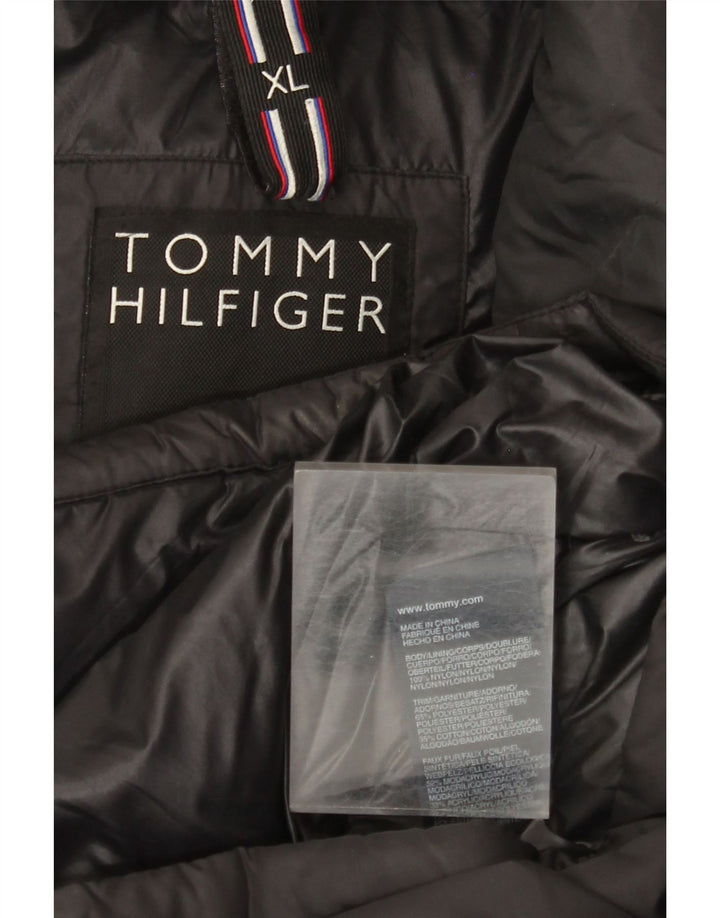 Jaqueta acolchoada masculina Tommy Hilfiger UK 42 XL preto nylon