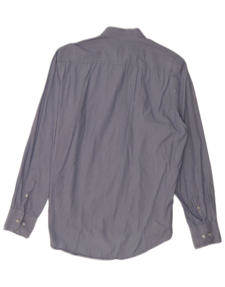 Camisa masculina Slim Fit da Dack de algodão azul médio