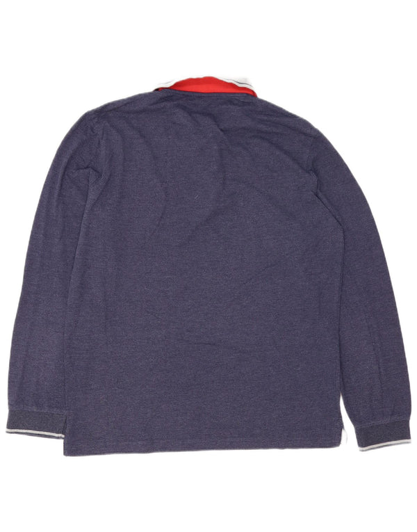 Camisa polo masculina de rugby de manga comprida Champion azul marinho médio