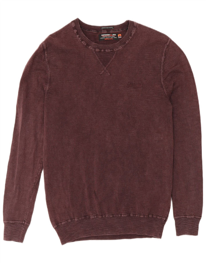 Superdry moletom masculino jumper médio algodão borgonha