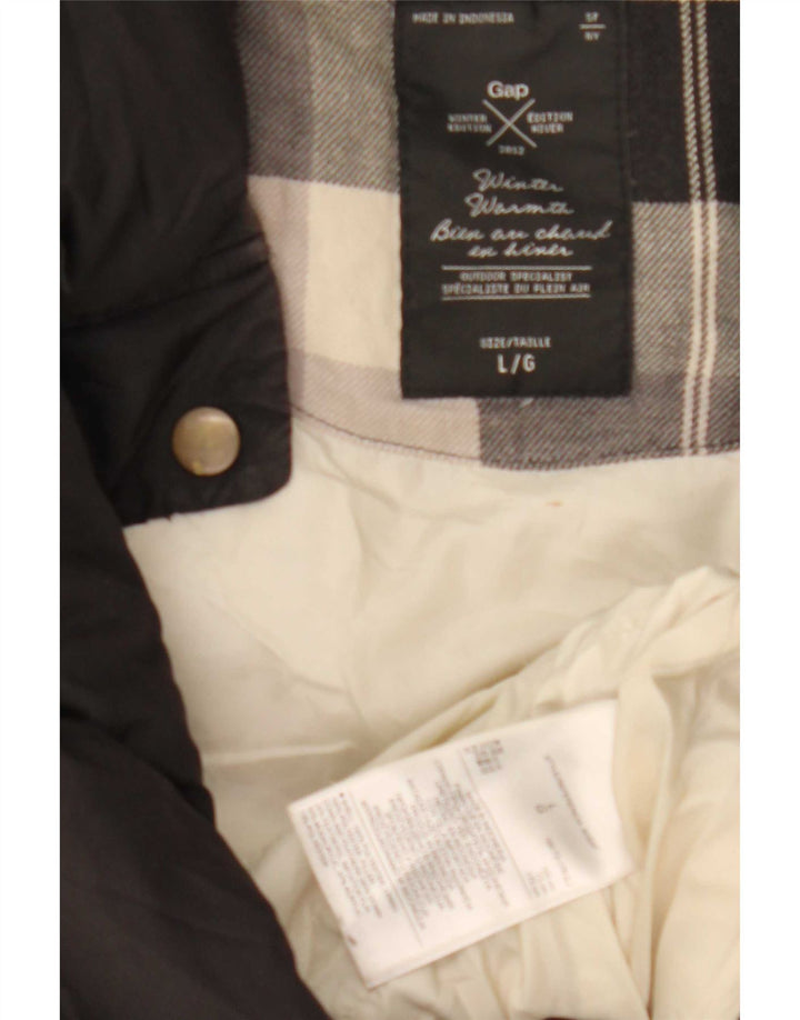 Colete acolchoado feminino Gap UK 16 grande poliéster preto