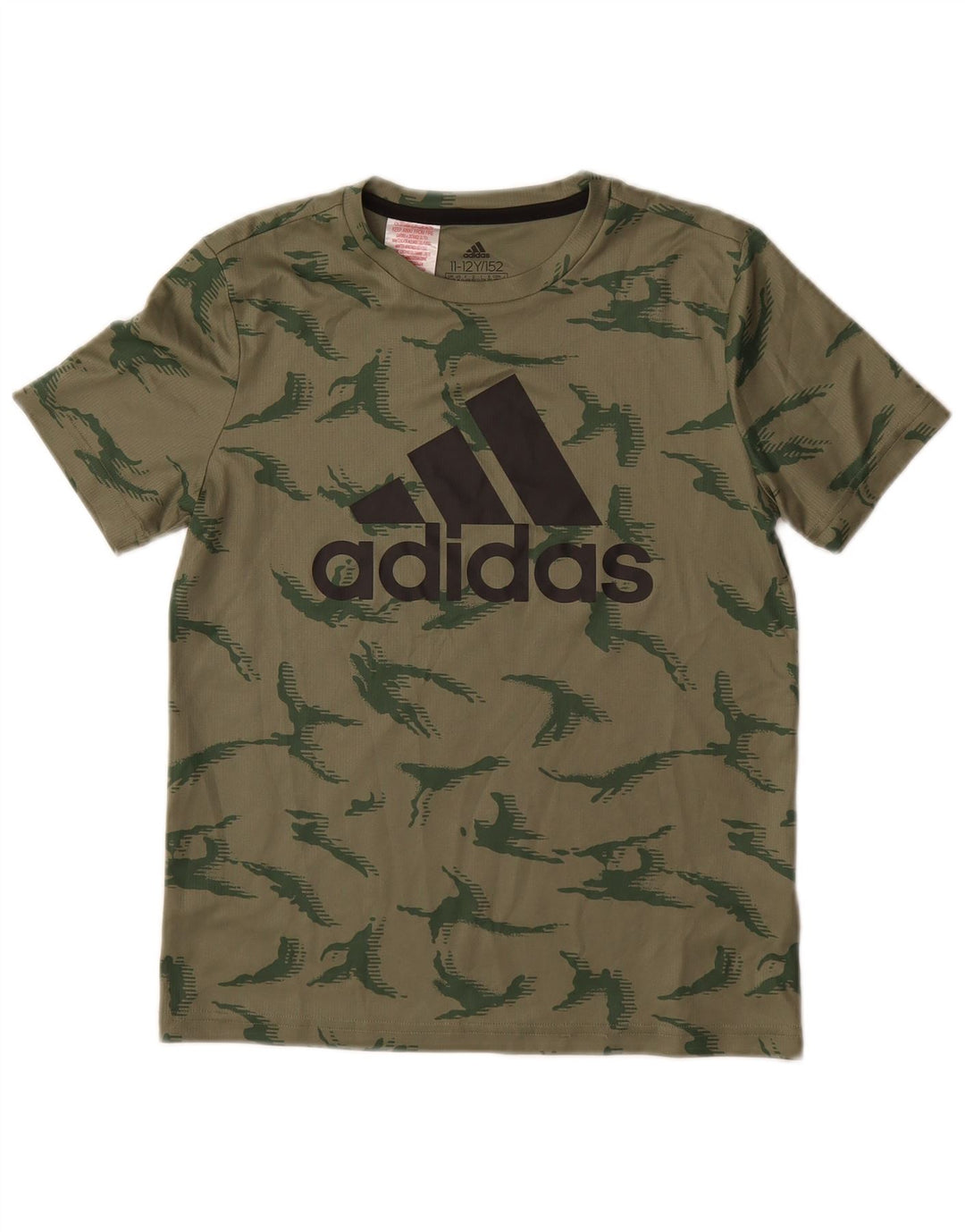 Camiseta Adidas Meninos Graphic 11-12 Anos Verde Camuflagem Poliéster