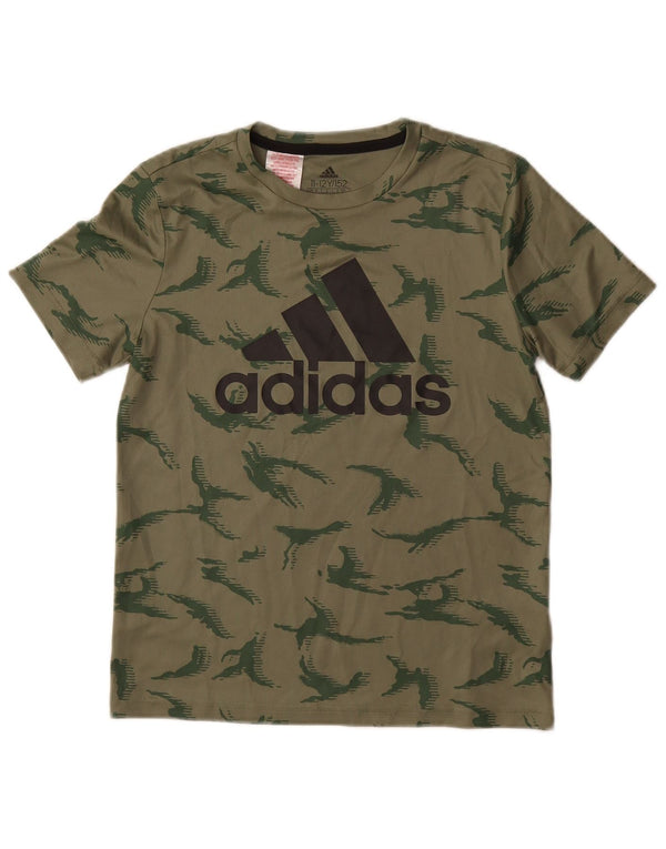 Camiseta Adidas Meninos Graphic 11-12 Anos Verde Camuflagem Poliéster