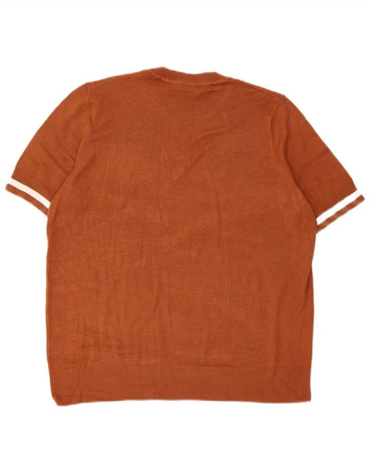 Suéter feminino Marks & Spencer com gola redonda Reino Unido 12 marrom médio