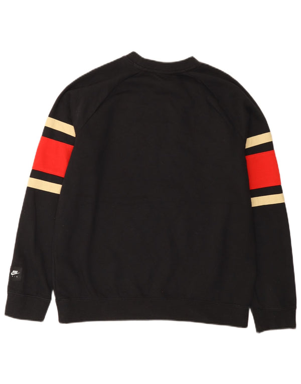 Moletom gráfico Nike Boys Jumper 13-14 anos XL preto colorblock algodão