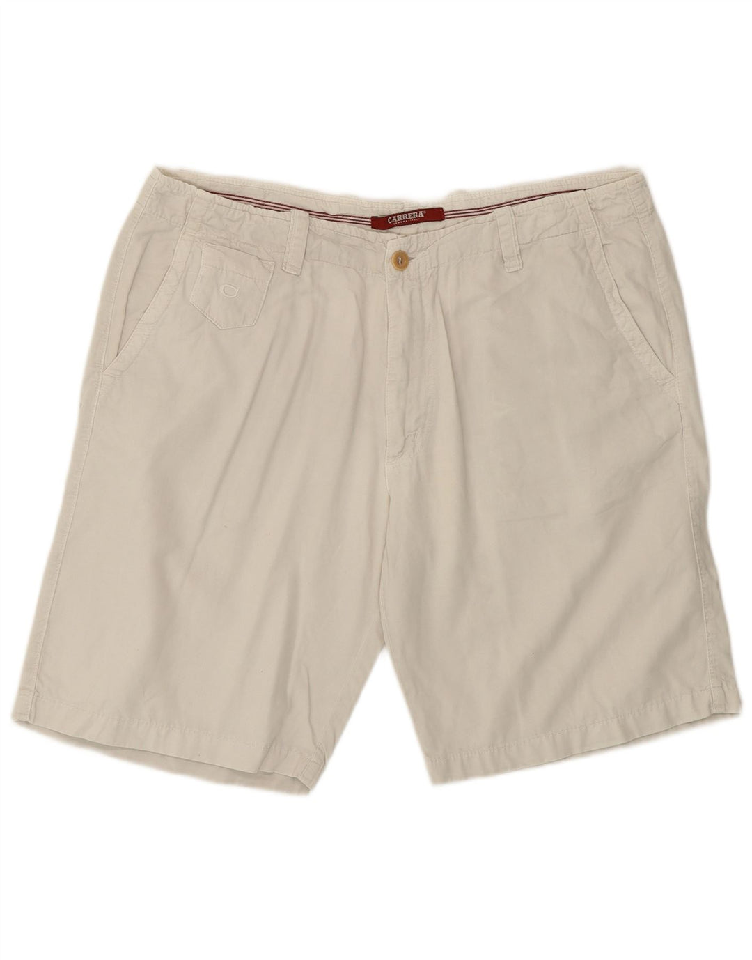 Carrera Mens Chino Shorts IT 54 2XL W38 Algodão Branco