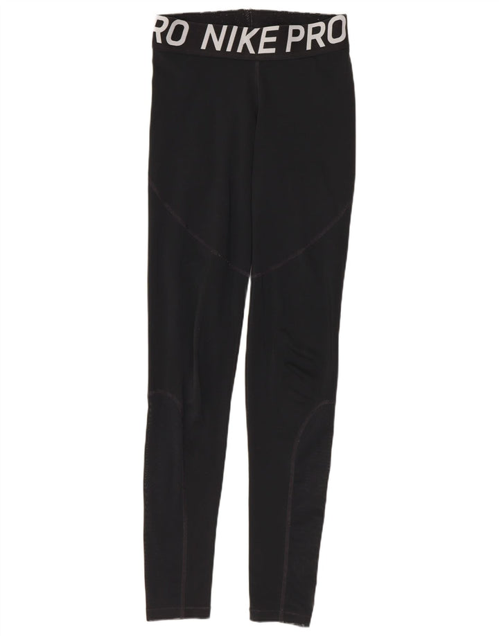 Nike Womens Graphic Leggings UK 8 Pequeno Poliéster Preto