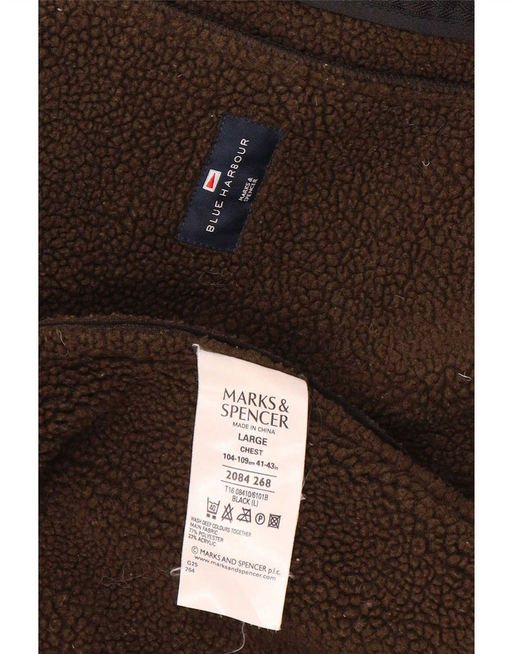 Jaqueta masculina Marks & Spencer Blue Harbor Sherpa Reino Unido 40 grande poliéster preto