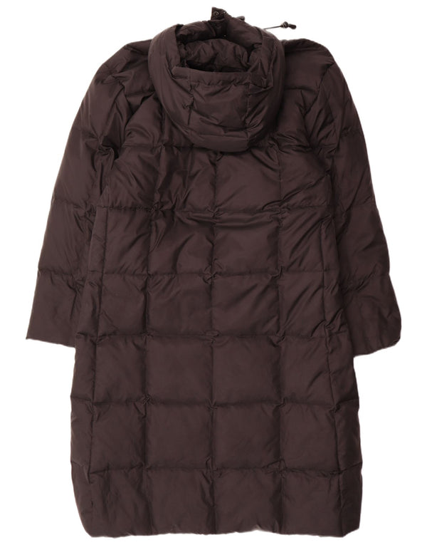 Casaco acolchoado com capuz feminino autêntico IT 48 XL nylon preto