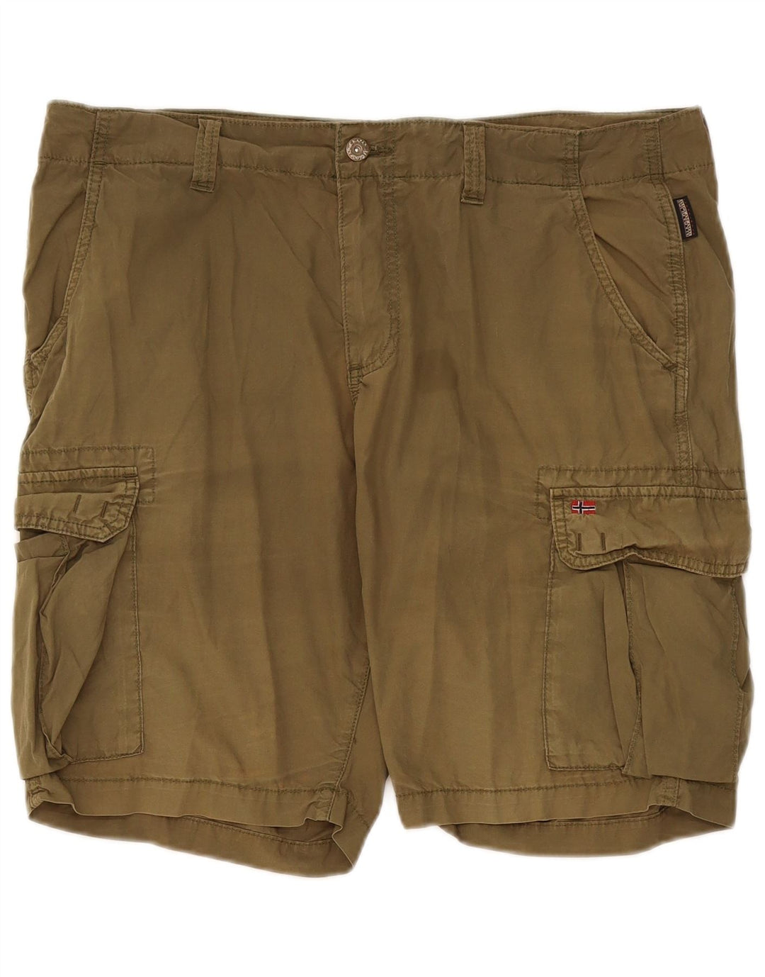 Shorts cargo masculino Napapijri W36 grande algodão cáqui