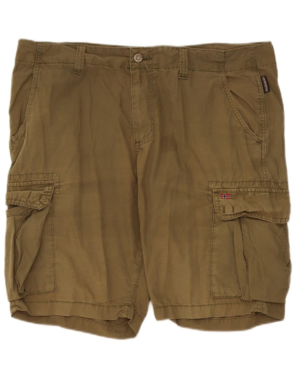 Shorts cargo masculino Napapijri W36 grande algodão cáqui