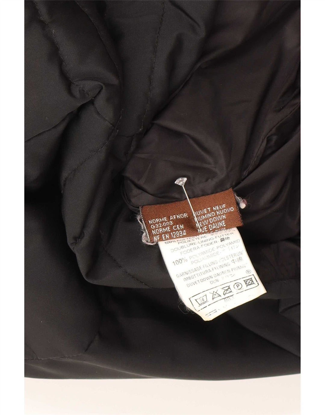 Jaqueta acolchoada com capuz feminina Moncler tamanho 2 poliéster preto médio