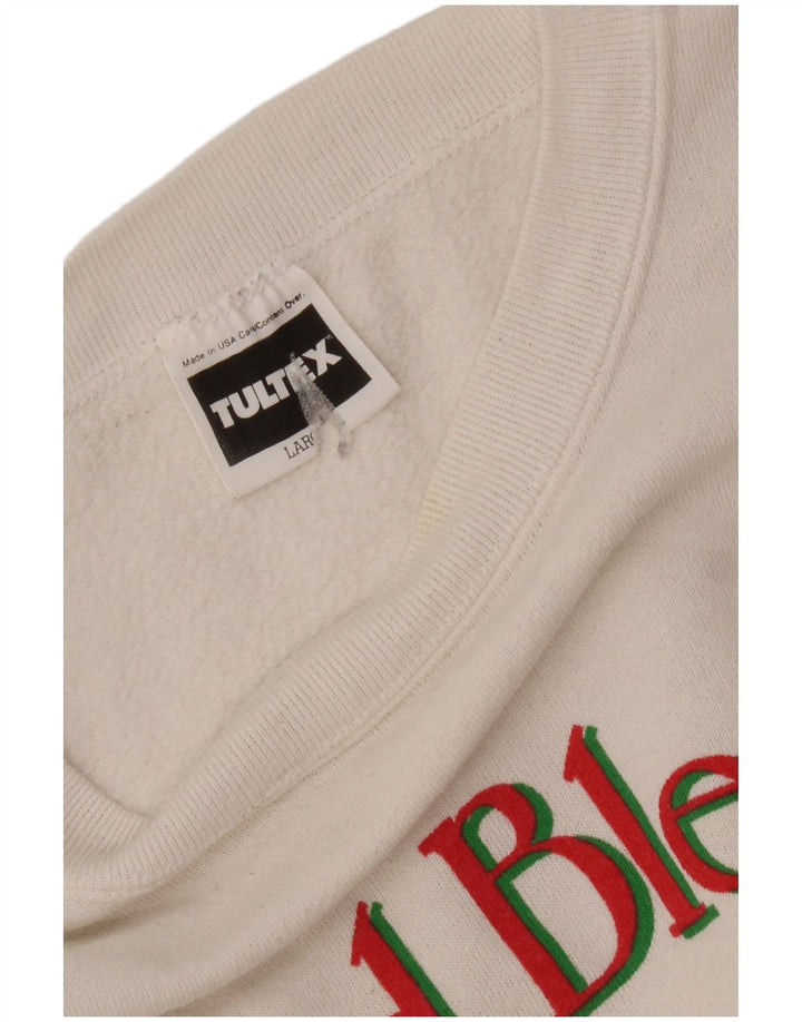 Suéter gráfico feminino TULTEX UK 16 grande algodão branco