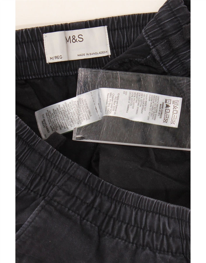 Calça chino reta masculina Marks & Spencer média W32 L28 azul marinho