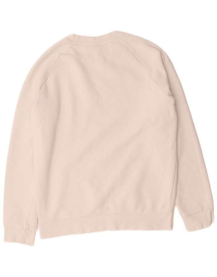 Adidas Mens Moletom Jumper Pequeno Algodão Branco