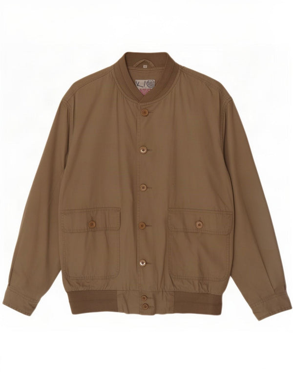 Jaqueta bomber masculina vintage IT 52 XL algodão bege
