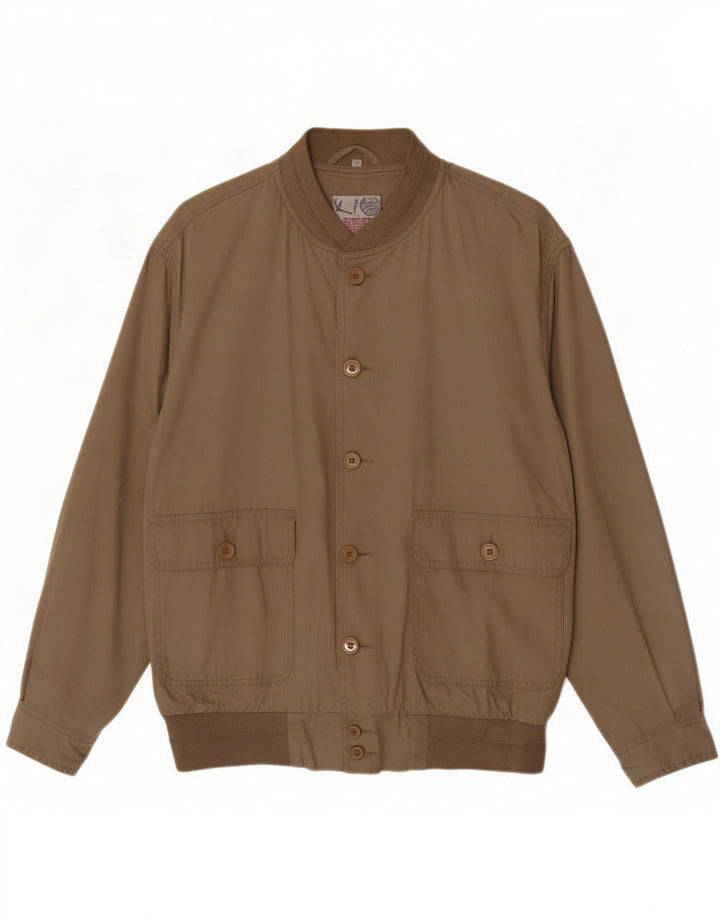 Jaqueta bomber masculina vintage IT 52 XL algodão bege