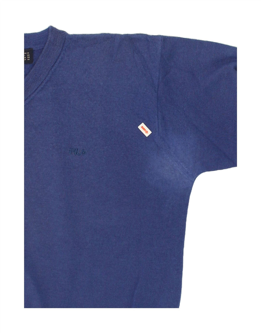 FILA Mens V-Neck Jumper Sweater IT 50 Medium Blue Wool Vintage Fila and Second-Hand Fila from Messina Hembry 