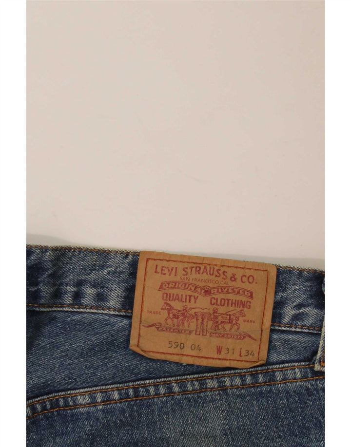 Calça jeans feminina Levi's 590 Straight W31 L32 azul algodão