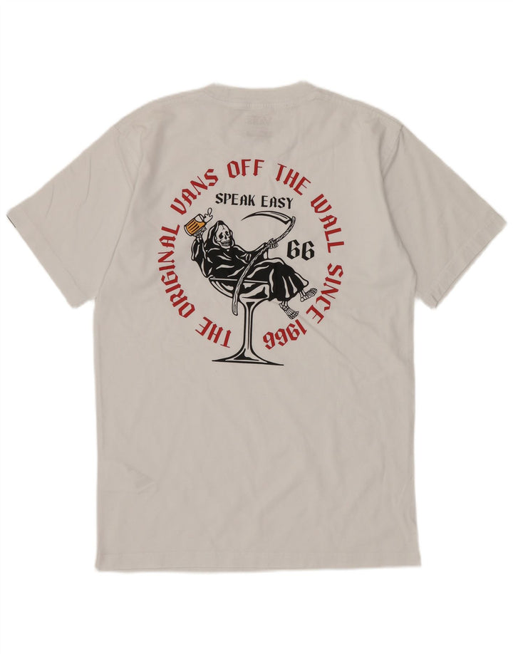 Camiseta masculina VANS Classic Fit gráfica top pequeno algodão branco