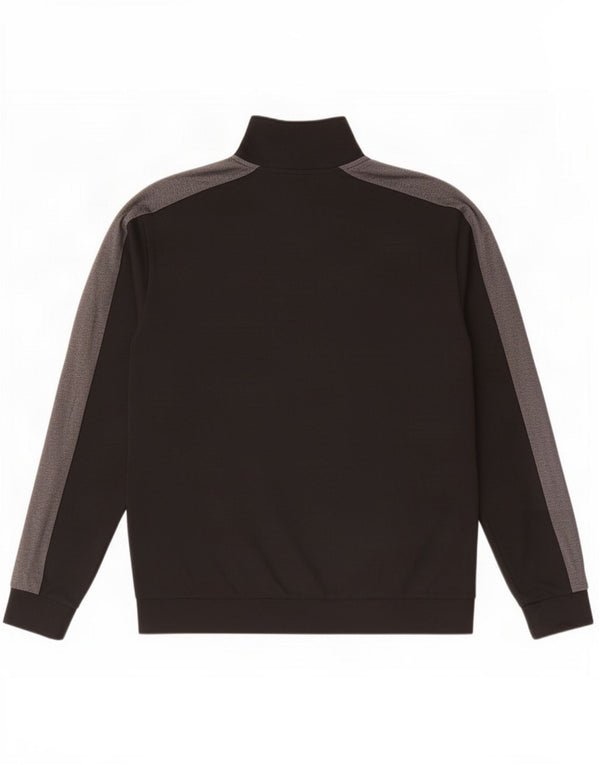 Moletom masculino Hugo Boss com zíper e gola XL preto colorblock algodão