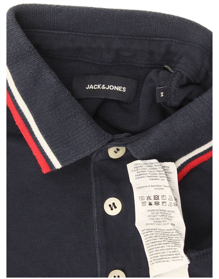 Camisa polo masculina Jack & Jones médio algodão azul marinho