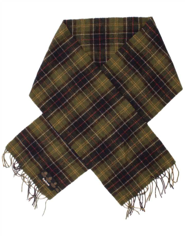 Lenço retangular masculino Barbour tamanho único xadrez verde