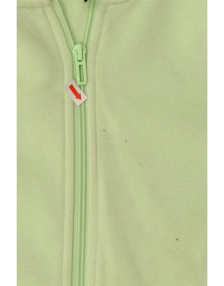 ADIDAS Girls Graphic Zip Hoodie Sweater 13-14 Years Green Cotton Vintage Adidas and Second-Hand Adidas from Messina Hembry 