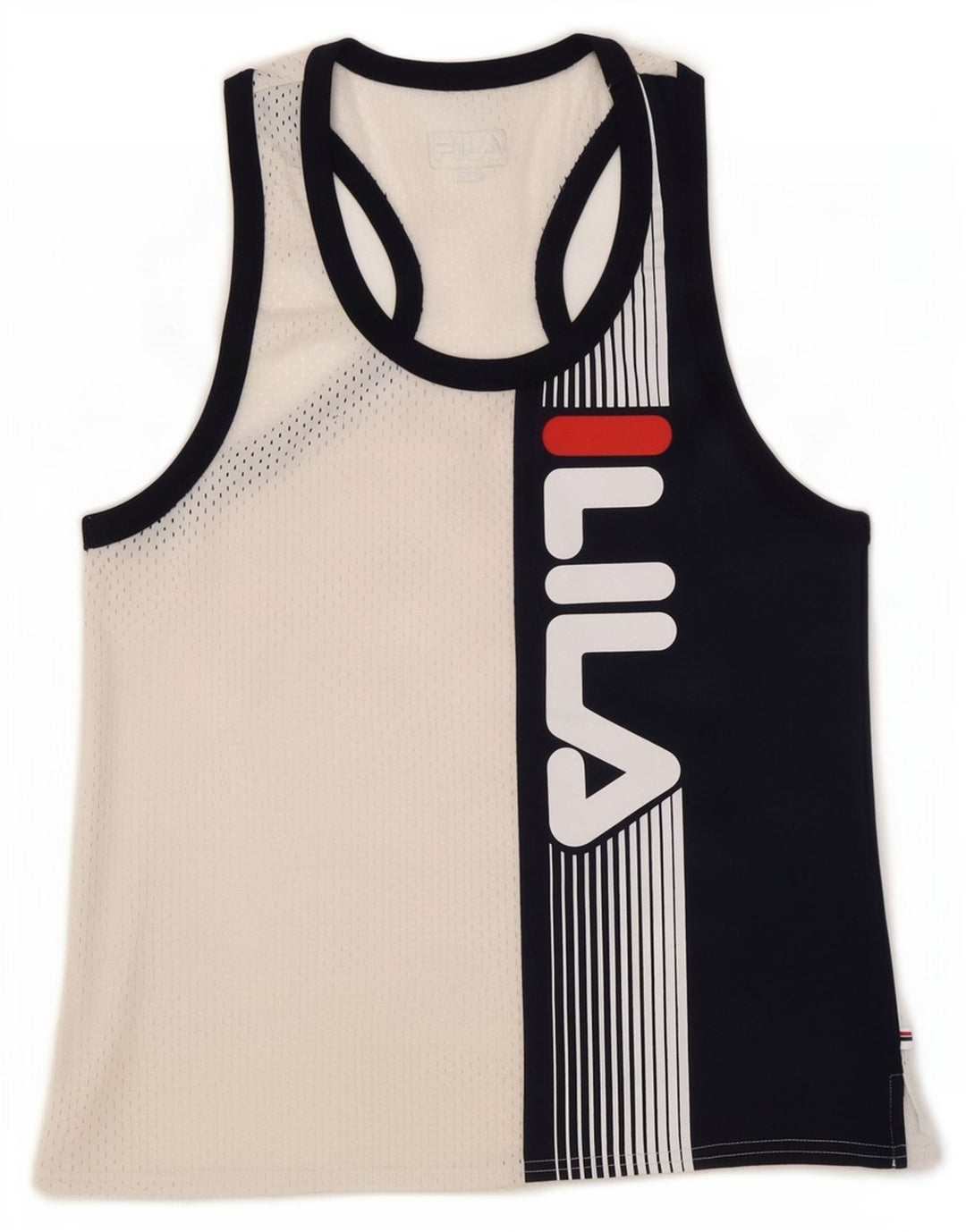 Fila Mens Graphic Vest Top Pequeno Poliéster Colorblock Branco Branco