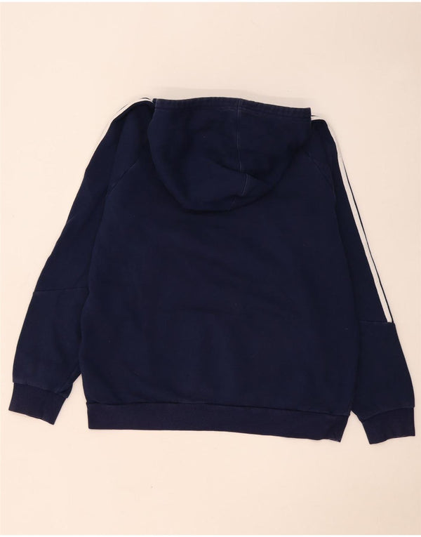 Adidas Mens Hoodie Jumper Médio Azul Marinho Colorblock Algodão