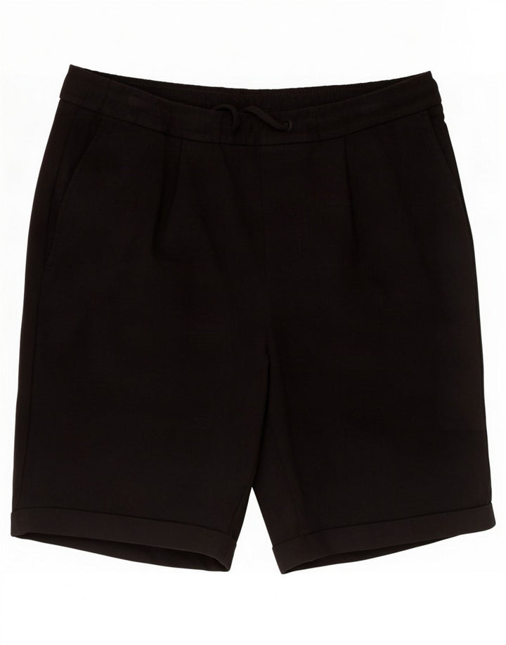 Zara Mens Casual Shorts Médio W30 Poliéster Preto