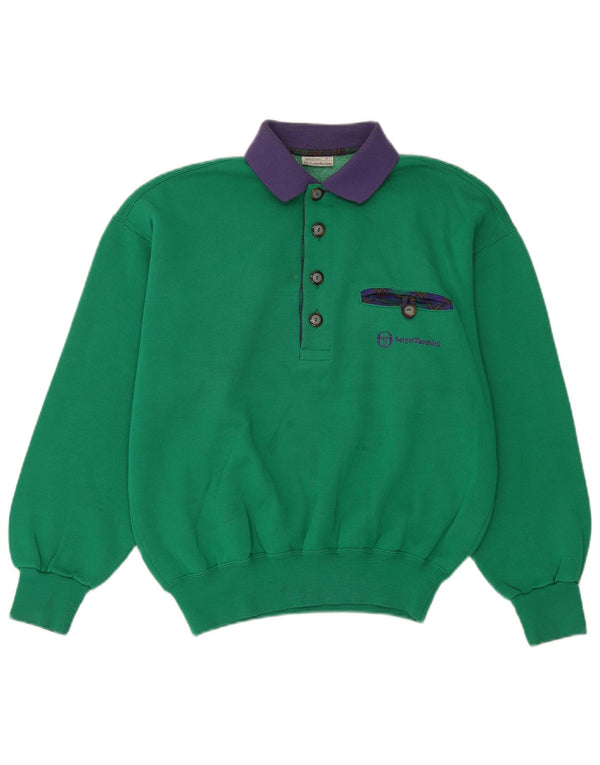 Sergio Tacchini moletom masculino com gola polo e jumper pequeno verde colorblock