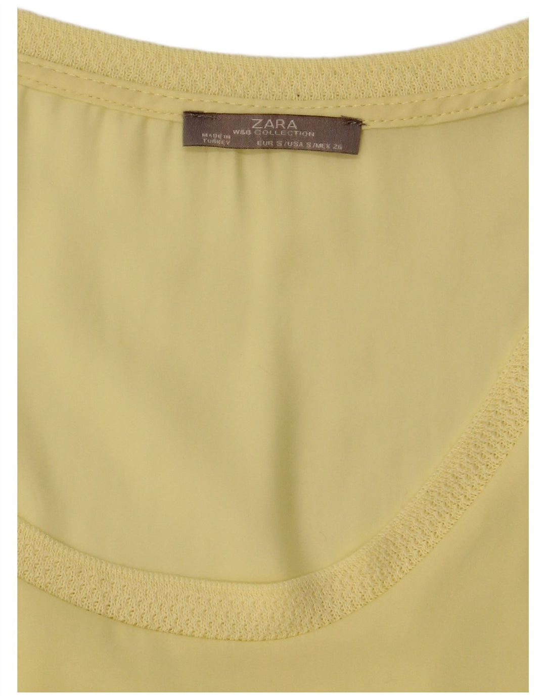 Zara Blusa Feminina Top UK 10 Pequena Amarela